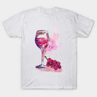 Red Wine and Grapes T-Shirt